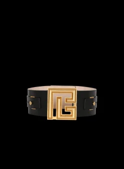 Leather P-Belt-Balmain Store