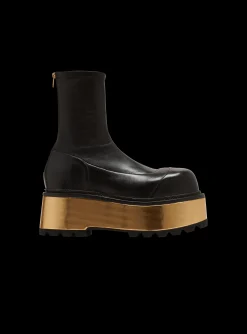 Leather Platform Boots-Balmain Outlet