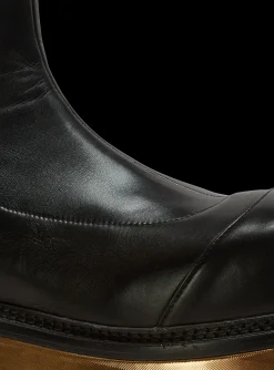 Leather Platform Boots-Balmain Outlet