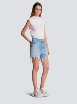 Light Denim Shorts-Balmain Discount