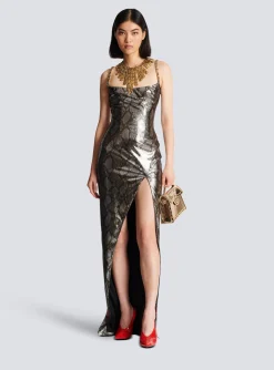 Long Dress With Chain Straps-Balmain Hot