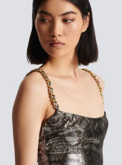 Long Dress With Chain Straps-Balmain Hot