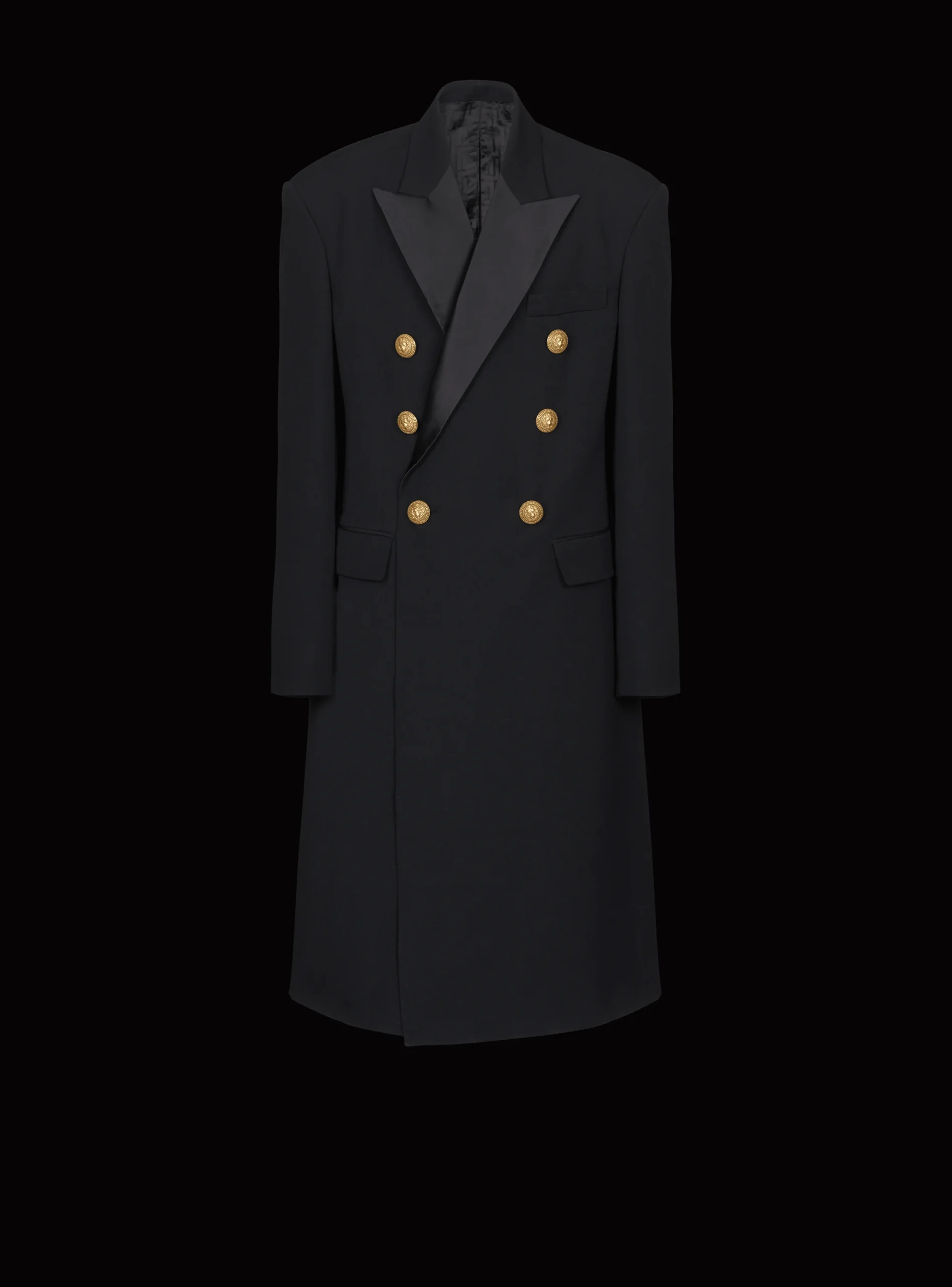 Long Military-style Coat-Balmain Flash Sale