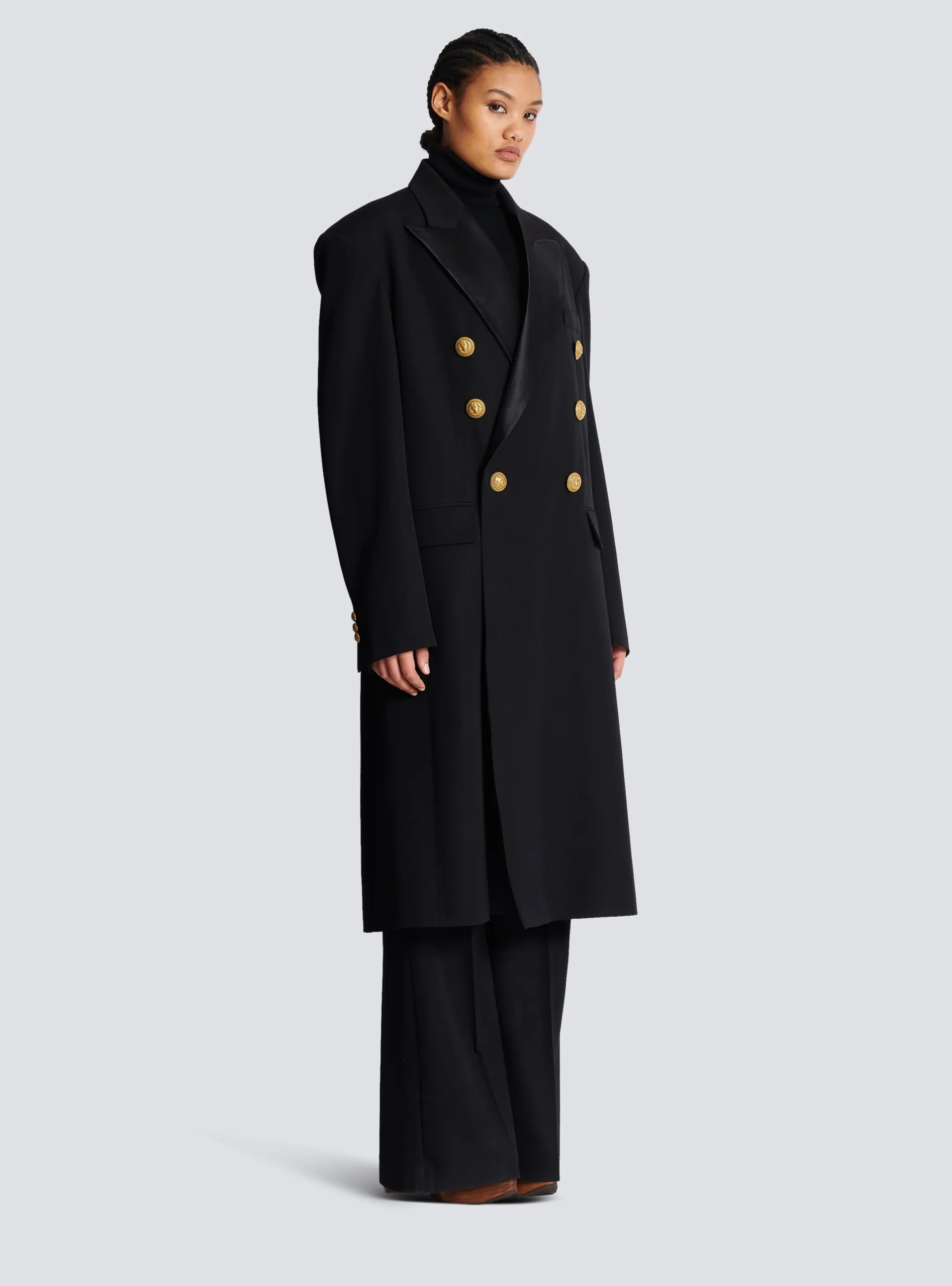 Long Military-style Coat-Balmain Flash Sale