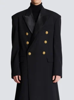 Long Military-style Coat-Balmain Flash Sale