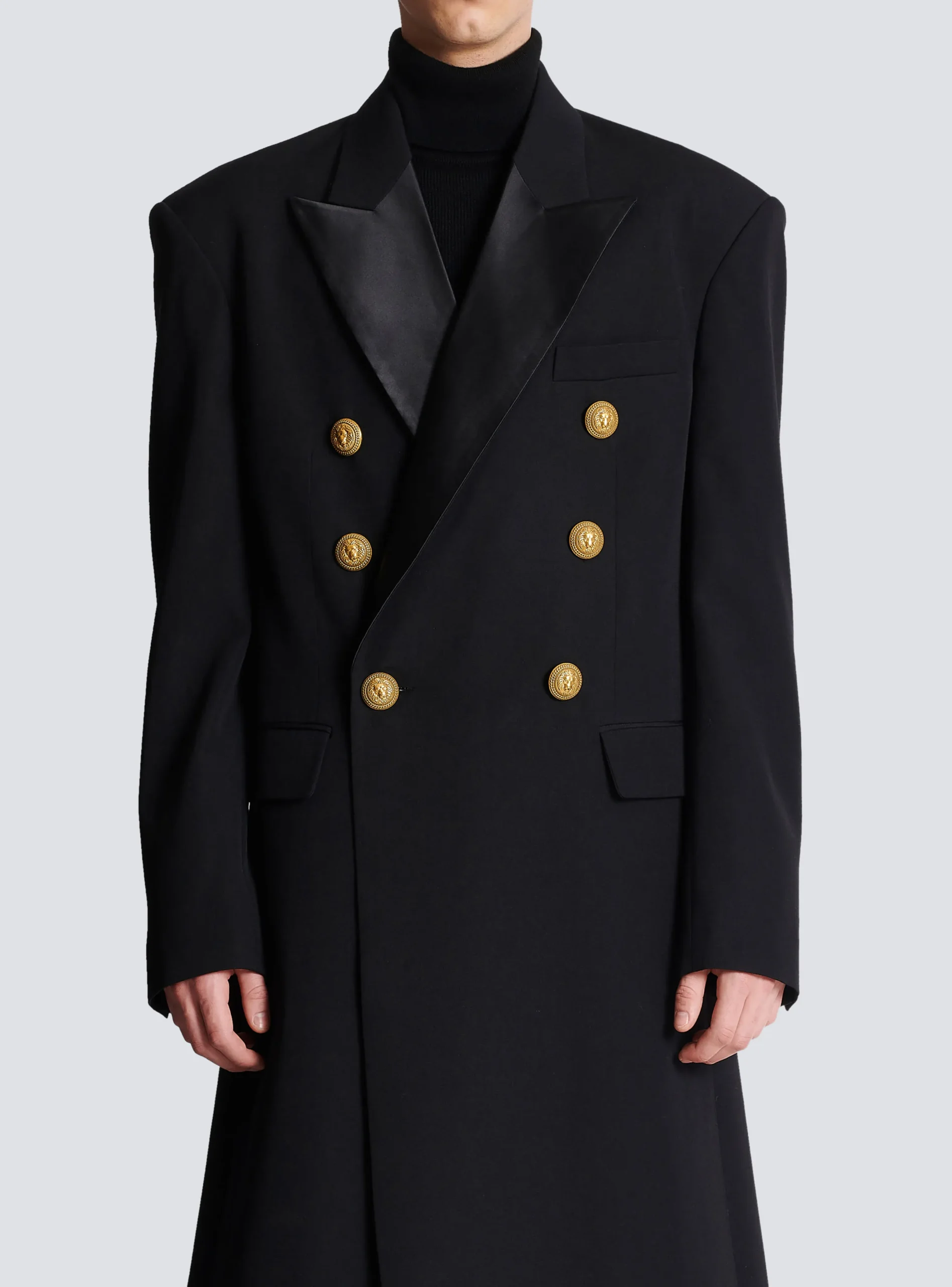 Long Military-style Coat-Balmain Flash Sale