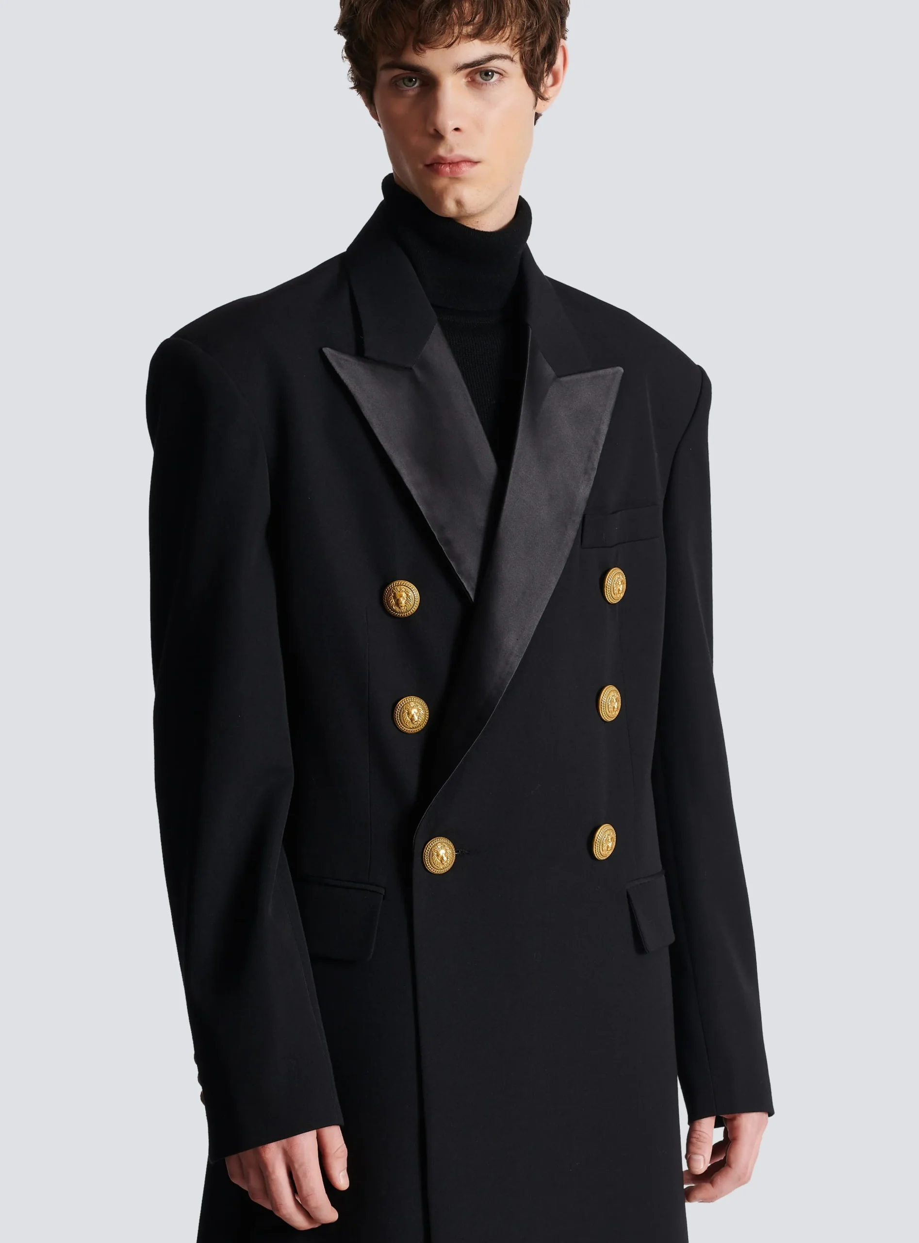 Long Military-style Coat-Balmain Flash Sale