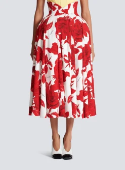 Long Pleated Crepe Tulip Skirt-Balmain Best Sale