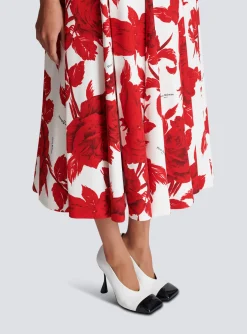Long Pleated Crepe Tulip Skirt-Balmain Best Sale