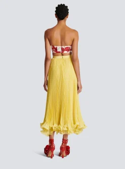 Long Pleated Skirt With Ruffles-Balmain Shop