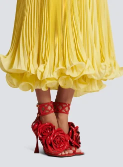 Long Pleated Skirt With Ruffles-Balmain Shop
