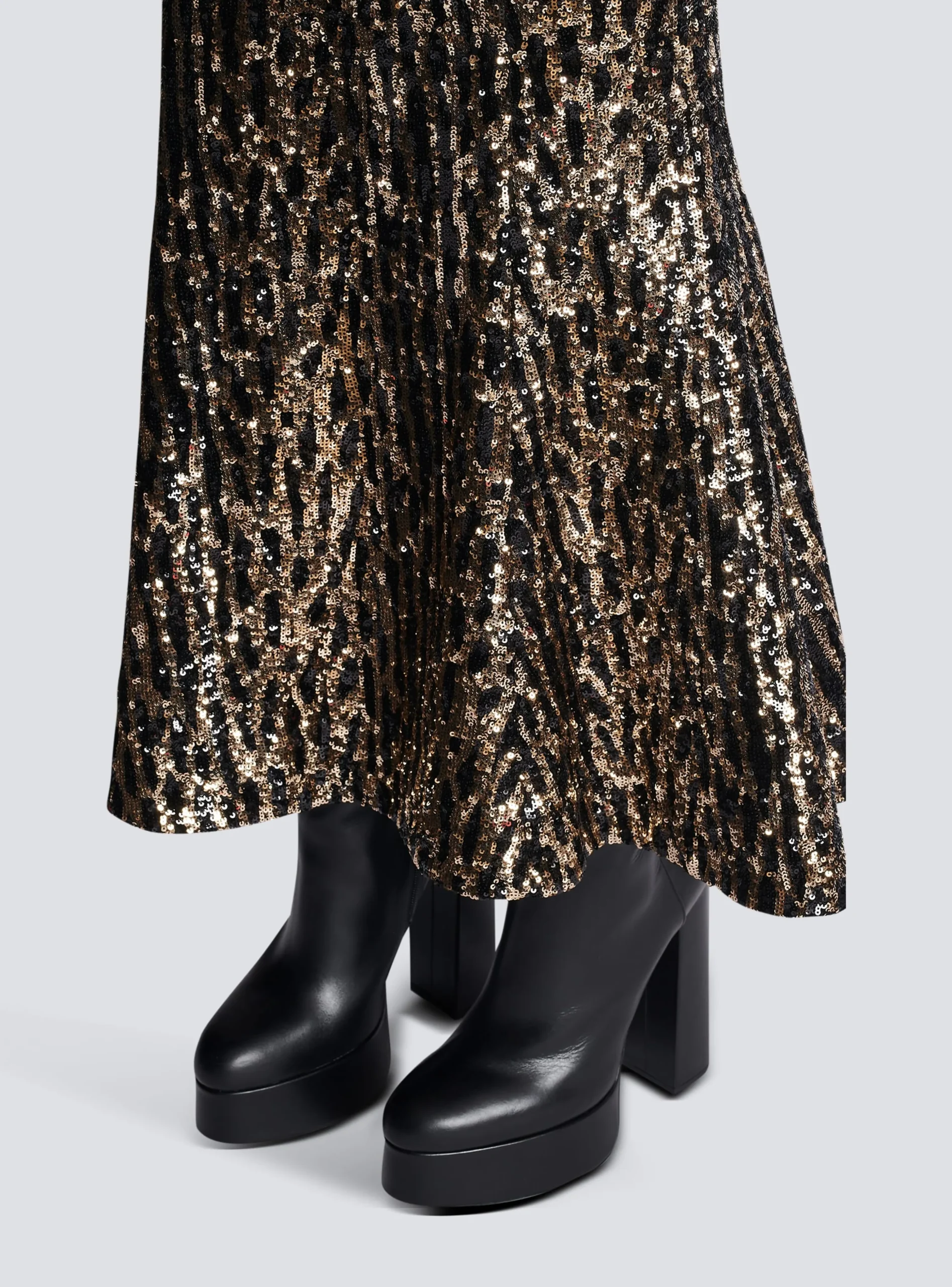 Long Skirt With Sequin Embroidery-Balmain Clearance