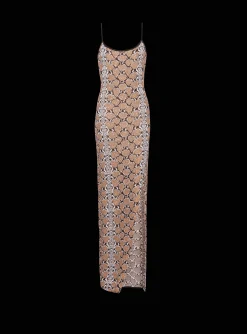 Long Strappy Snakeskin Knit Dress-Balmain Flash Sale