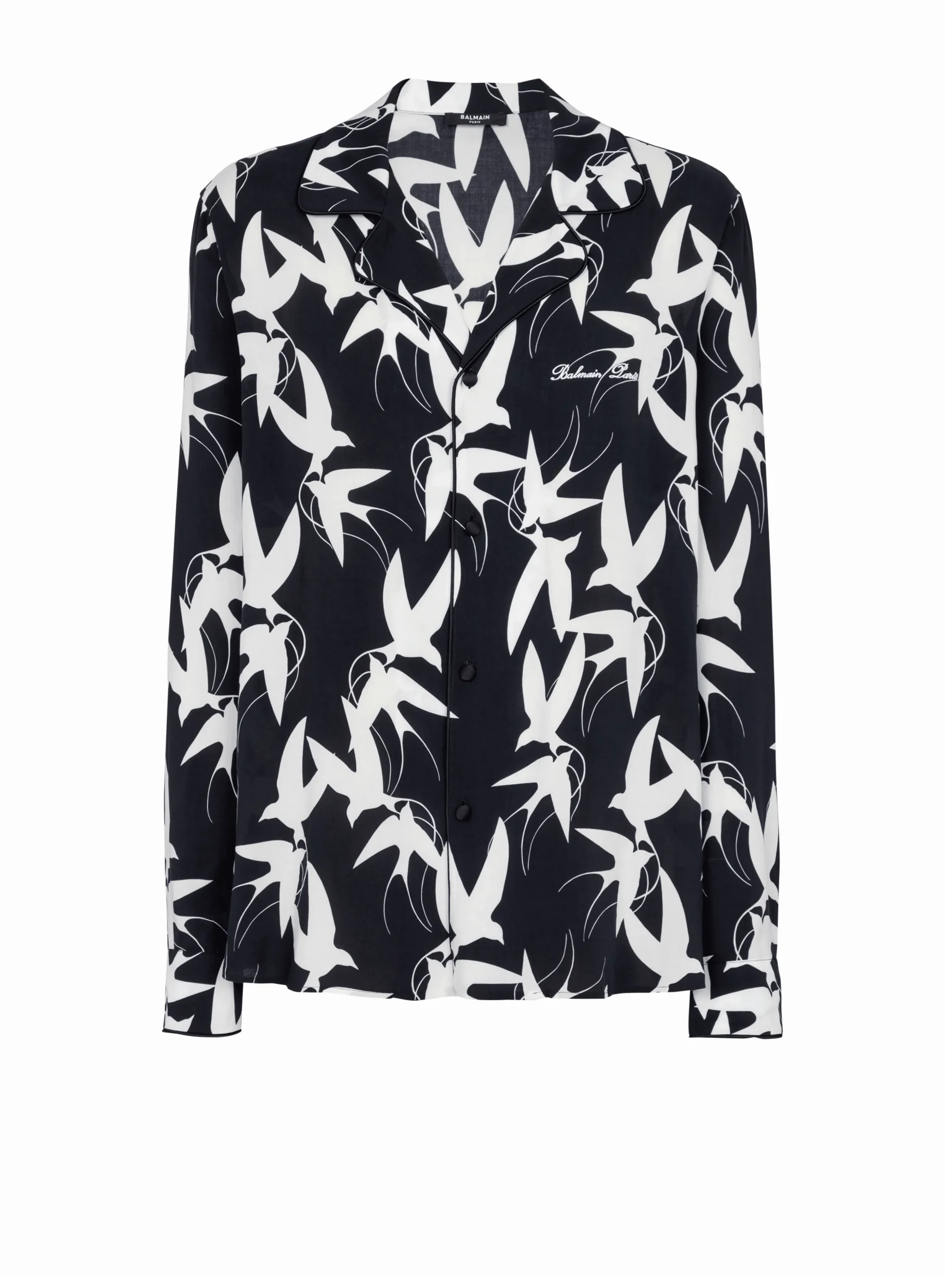 Loose Shirt With Swallow Print-Balmain Sale