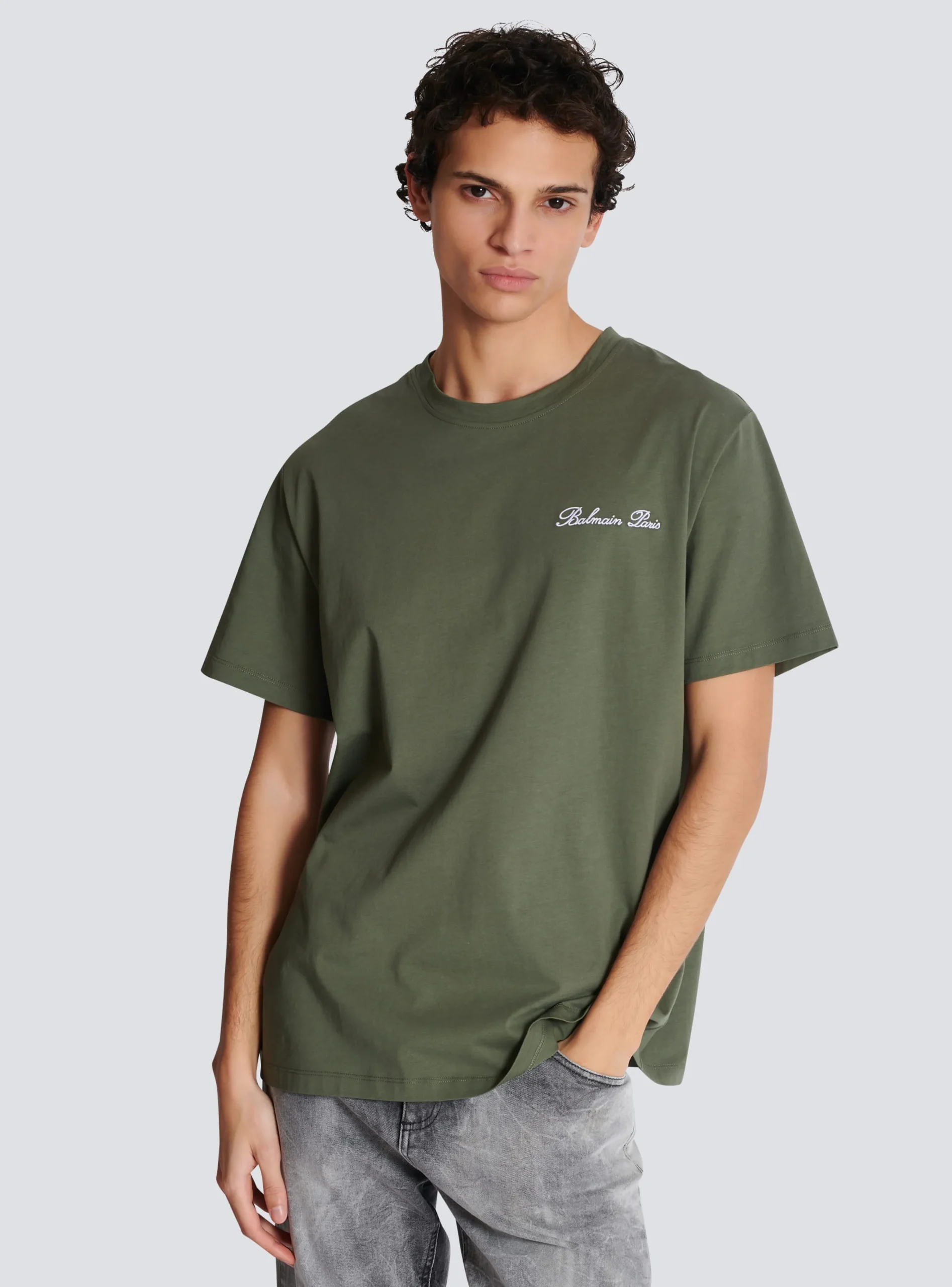 Loose T-shirt With Signature Embroidery-Balmain Sale