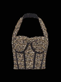 Lurex Tweed Halterneck Bustier-Balmain Clearance