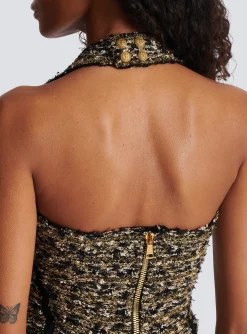Lurex Tweed Halterneck Bustier-Balmain Clearance