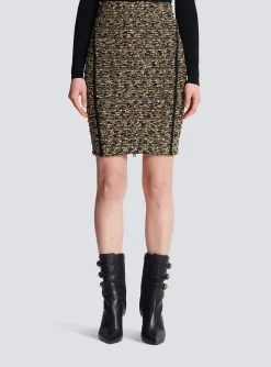 Lurex Tweed Skirt-Balmain Outlet