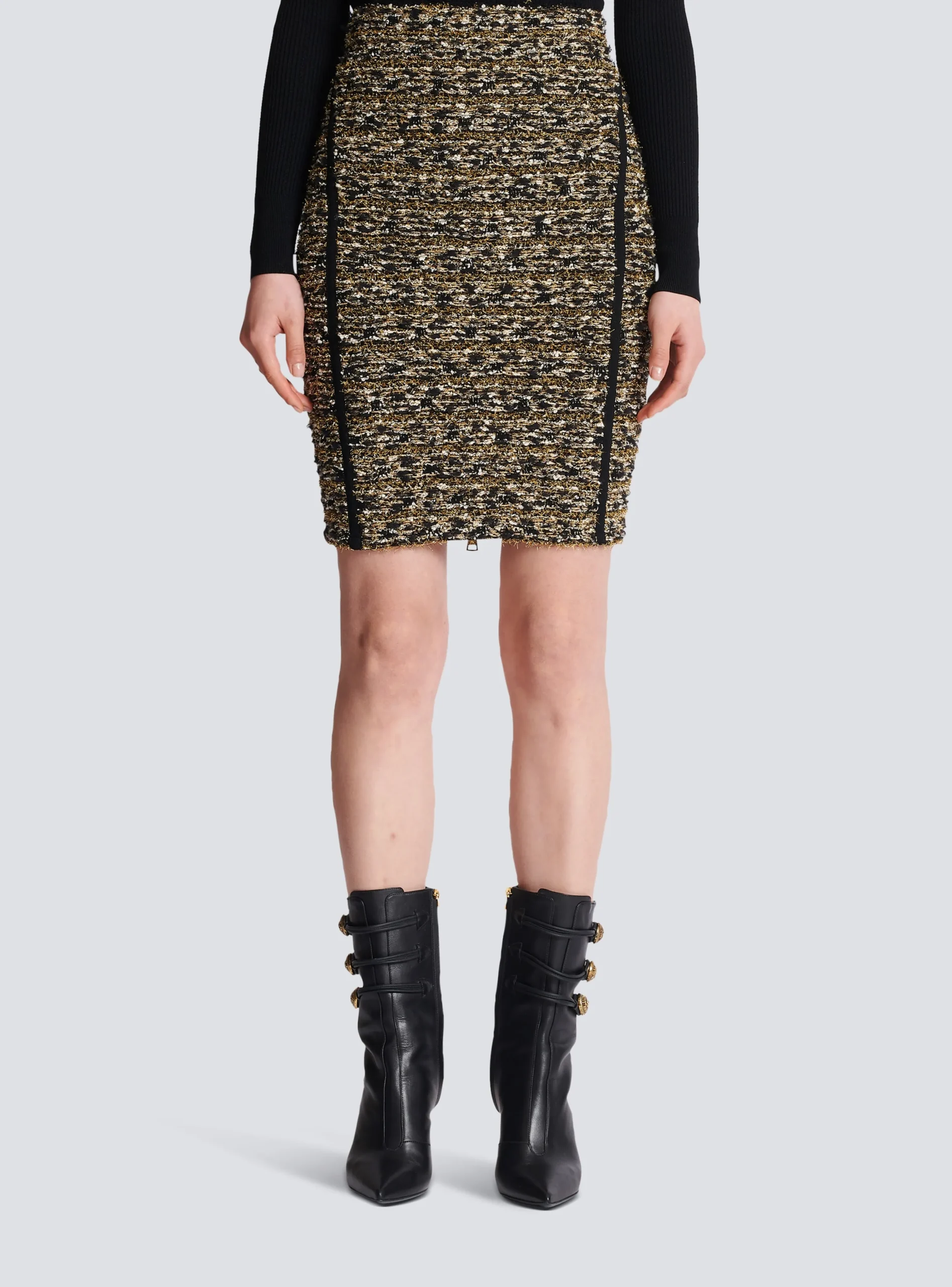 Lurex Tweed Skirt-Balmain Outlet