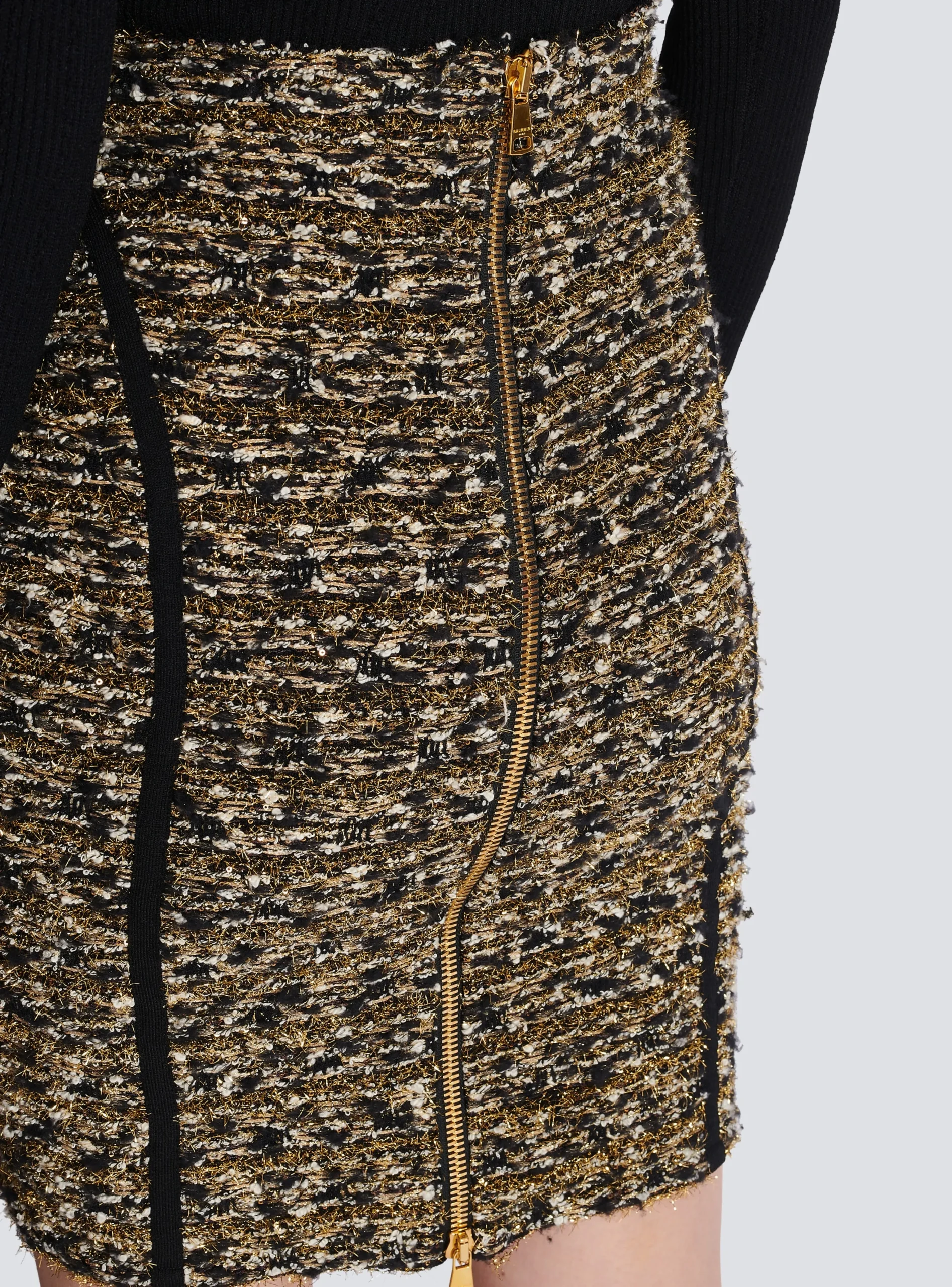 Lurex Tweed Skirt-Balmain Outlet