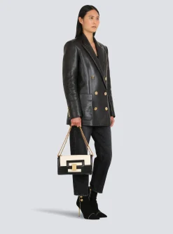 Medium-sized Black And Leather 1945 Heritage Bag-Balmain Store