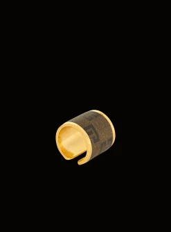 Metal And Canvas Mini Monogram Ring-Balmain Cheap