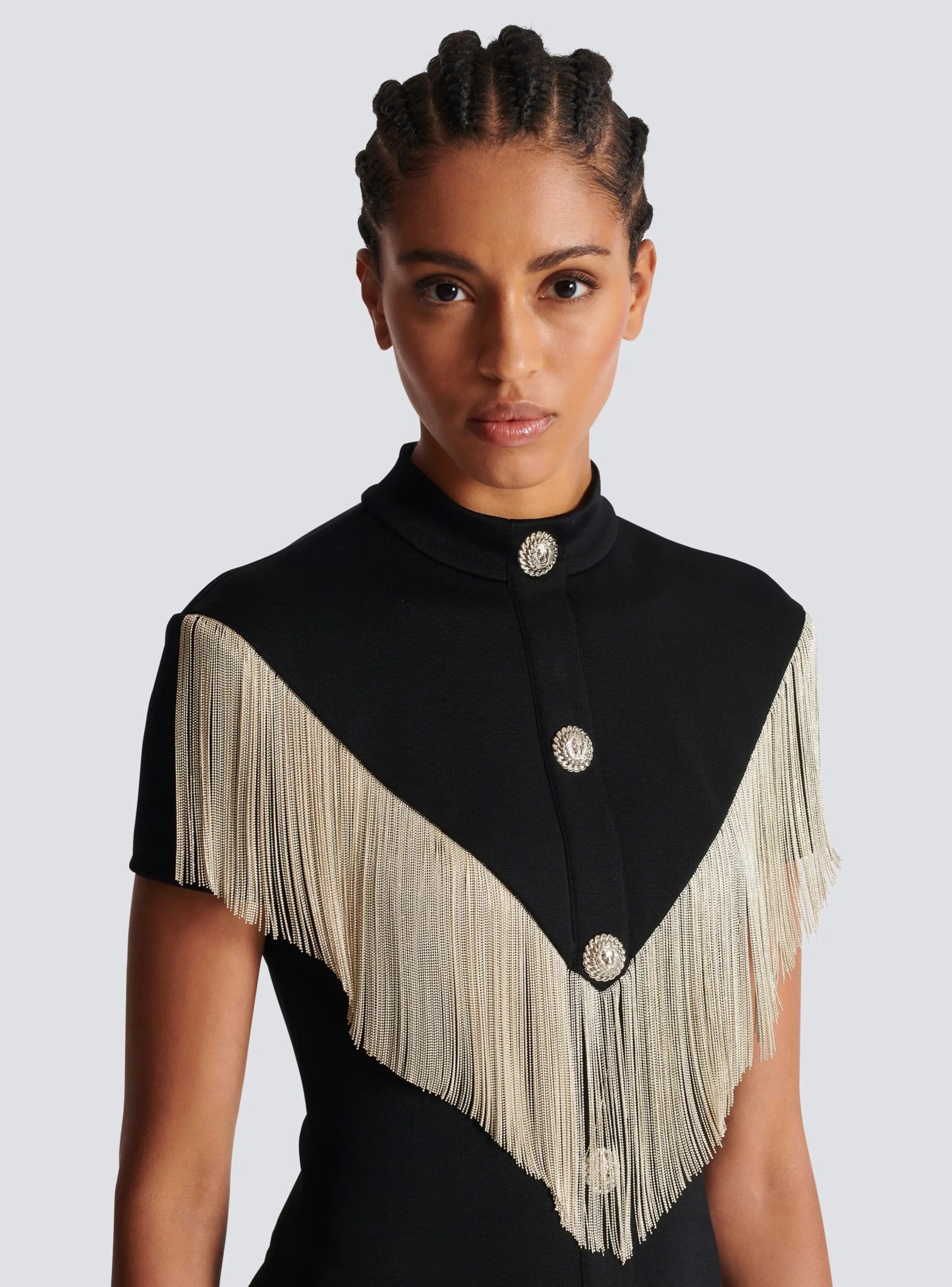 Metal Short Fringed Dress-Balmain Hot