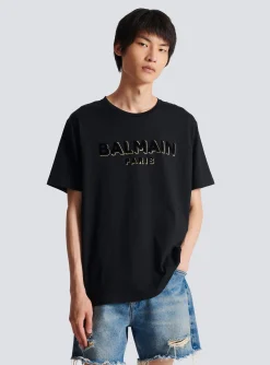 Metallic Flocked T-shirt-Balmain Cheap