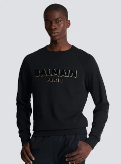 Metallic Flocked Sweatshirt-Balmain Best Sale