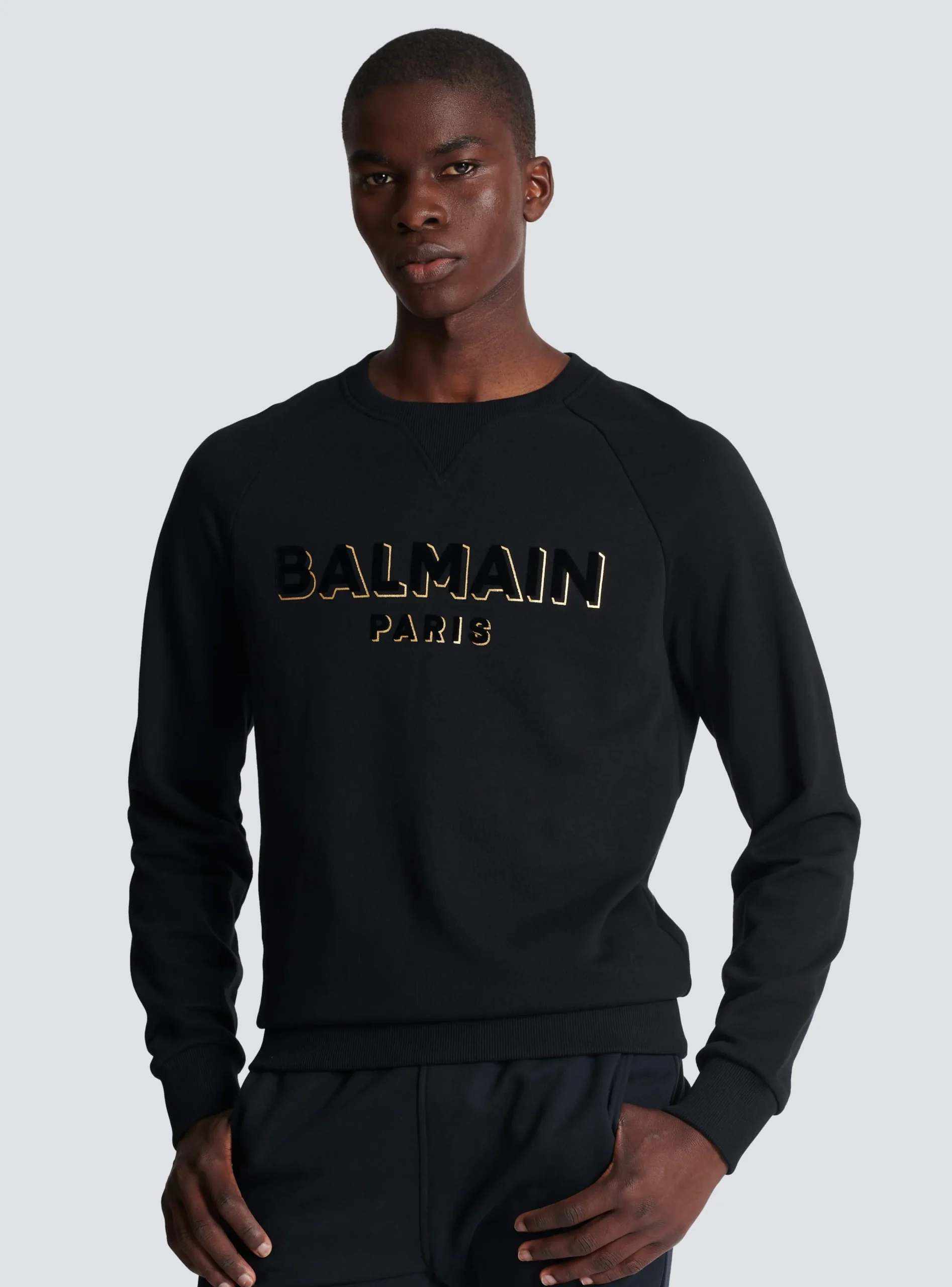 Metallic Flocked Sweatshirt-Balmain Best Sale