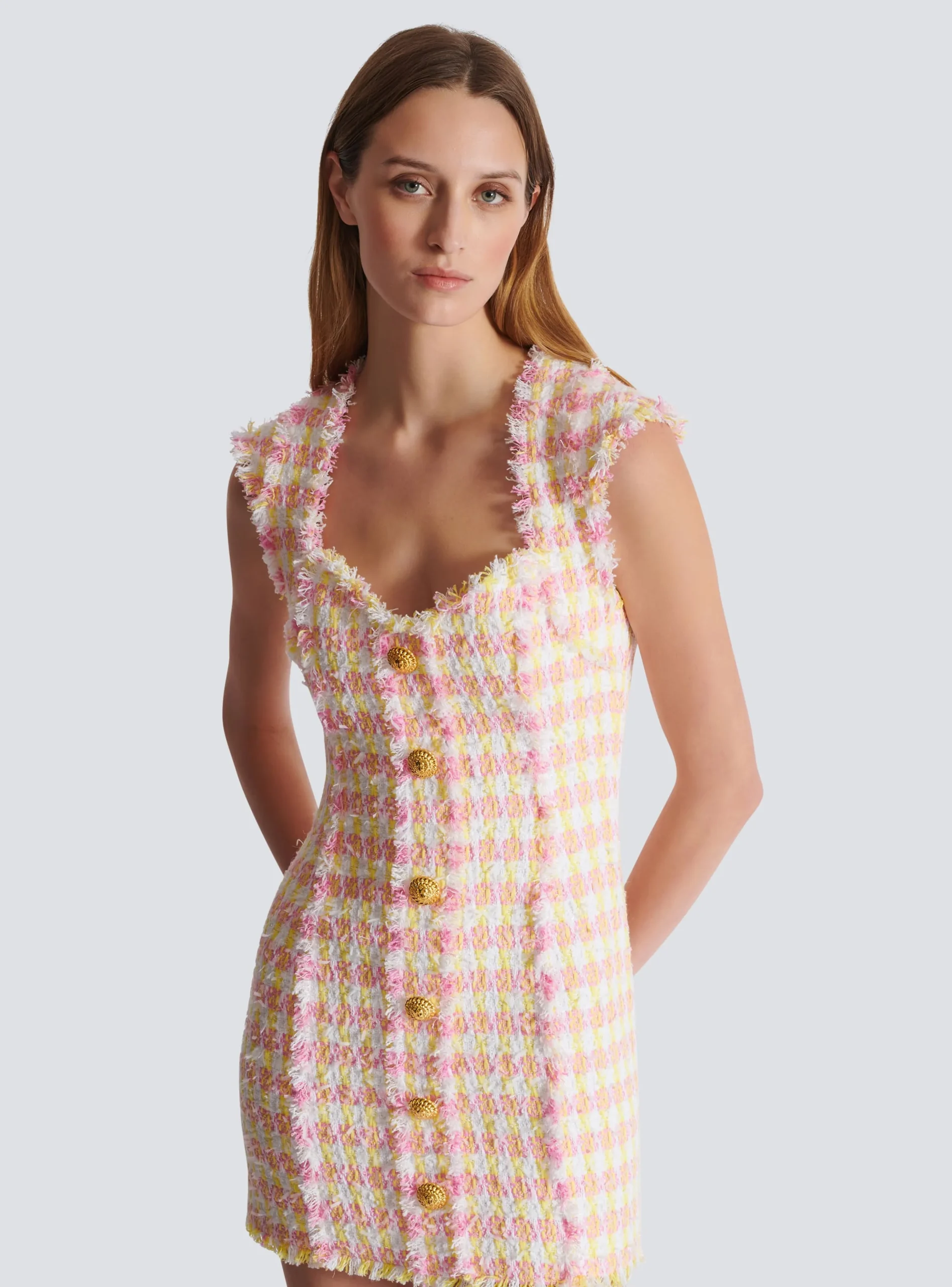 Miami Tweed Dress With Buttons-Balmain Best