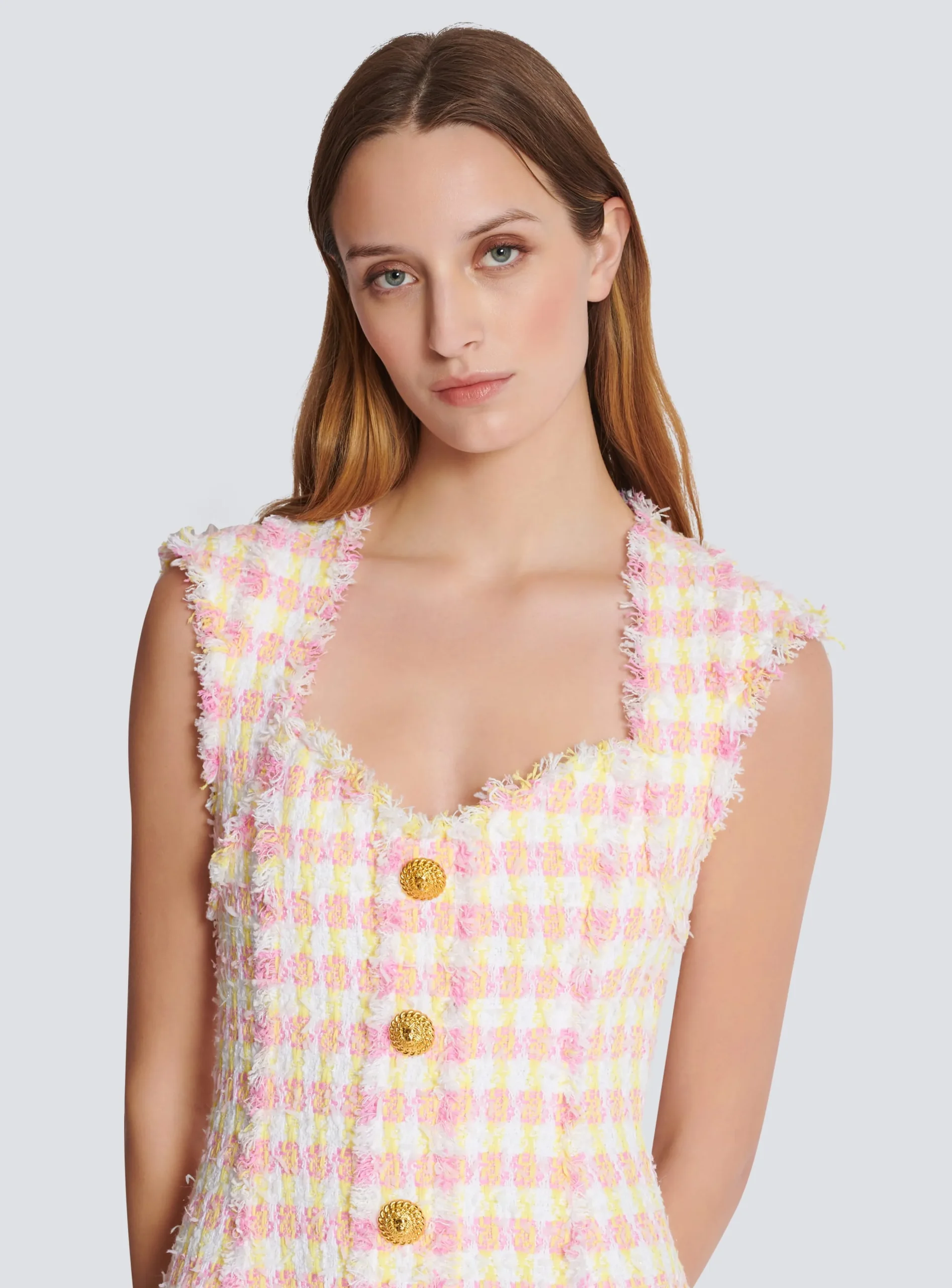 Miami Tweed Dress With Buttons-Balmain Best
