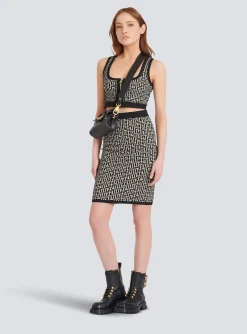 Mid-length Knit Skirt With Monogram-Balmain Online