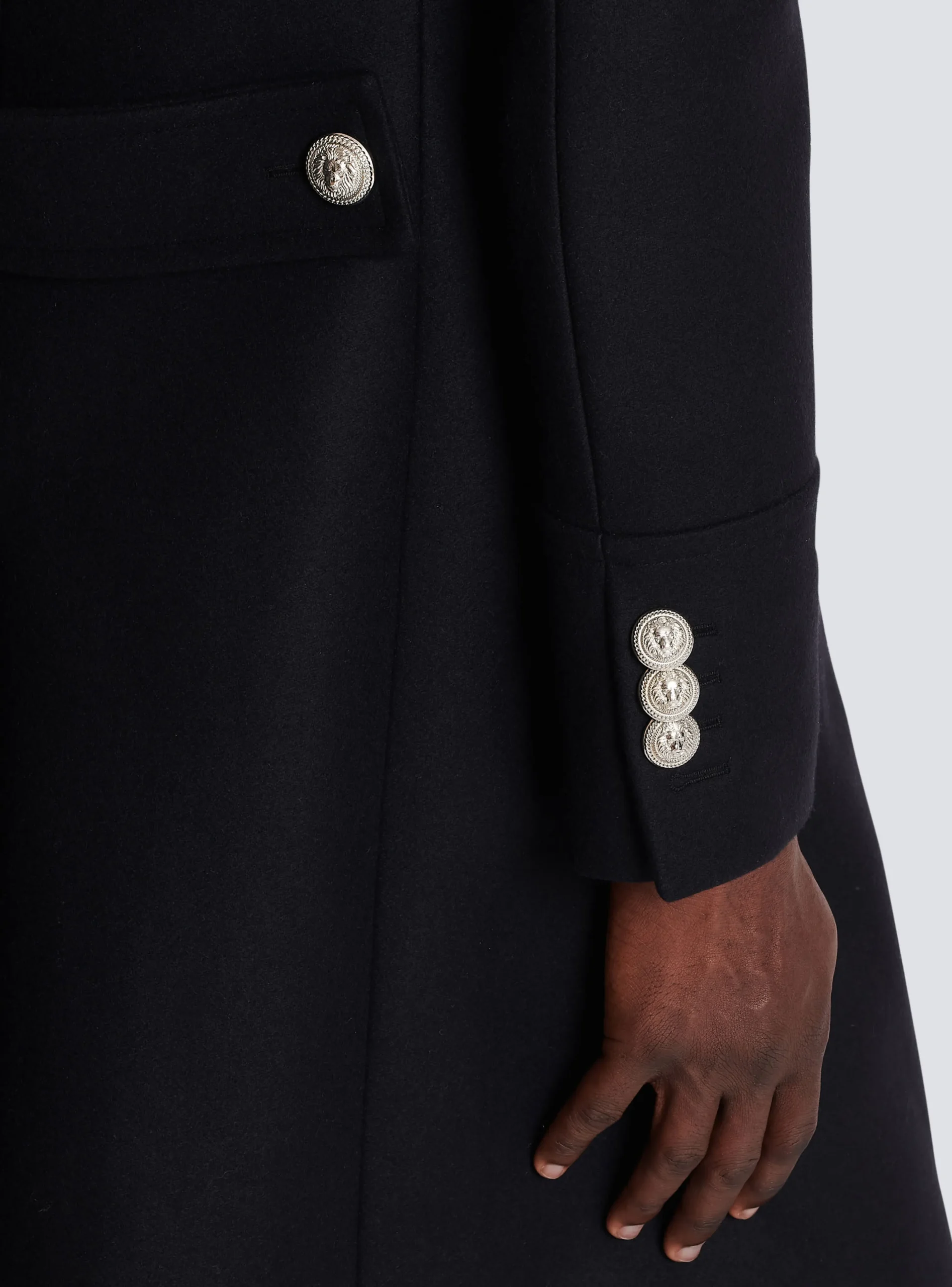 Mid-length Military-style Coat-Balmain Flash Sale