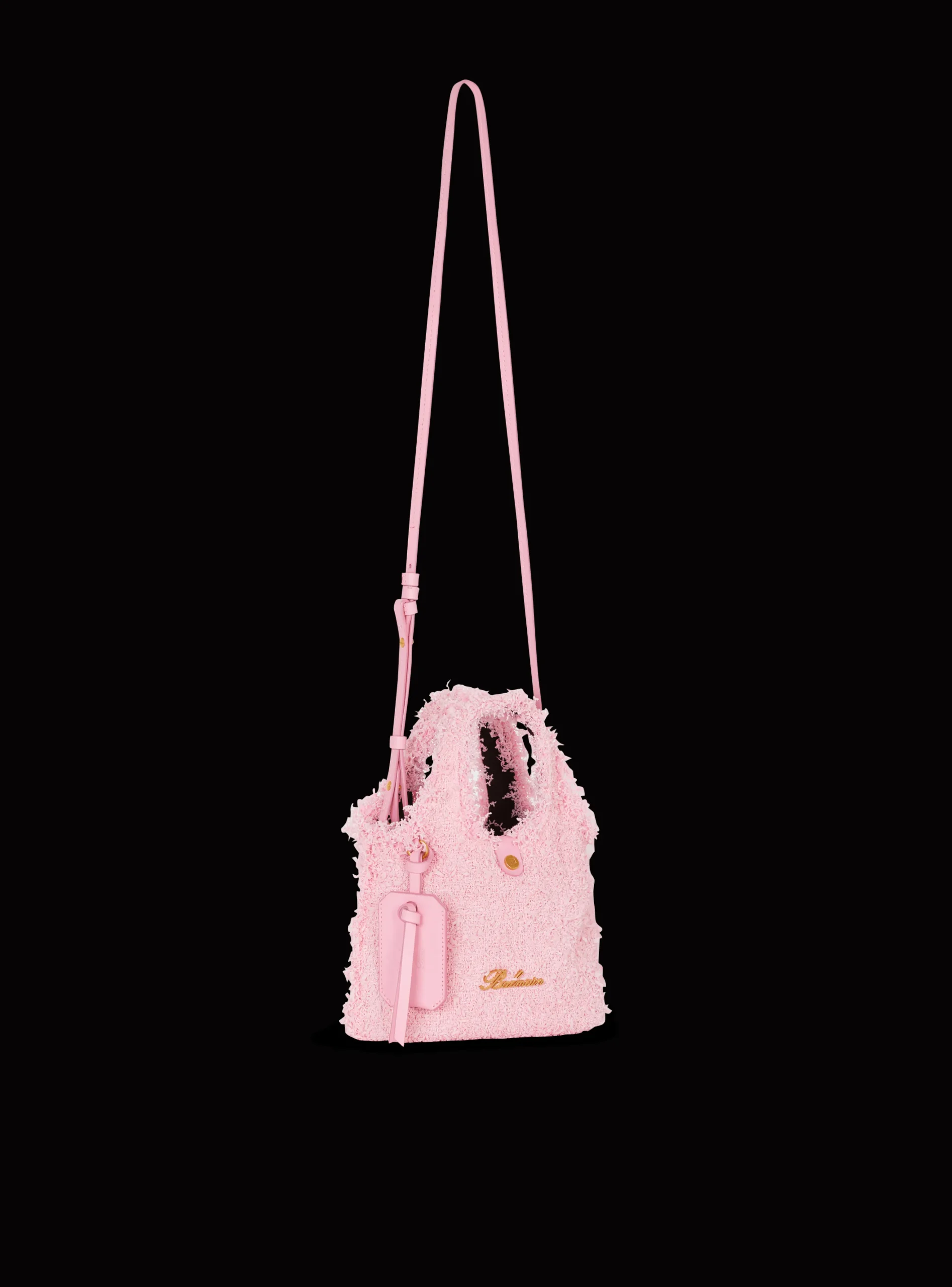 Mini B-Army Grocery Bag In Tweed-Balmain Cheap