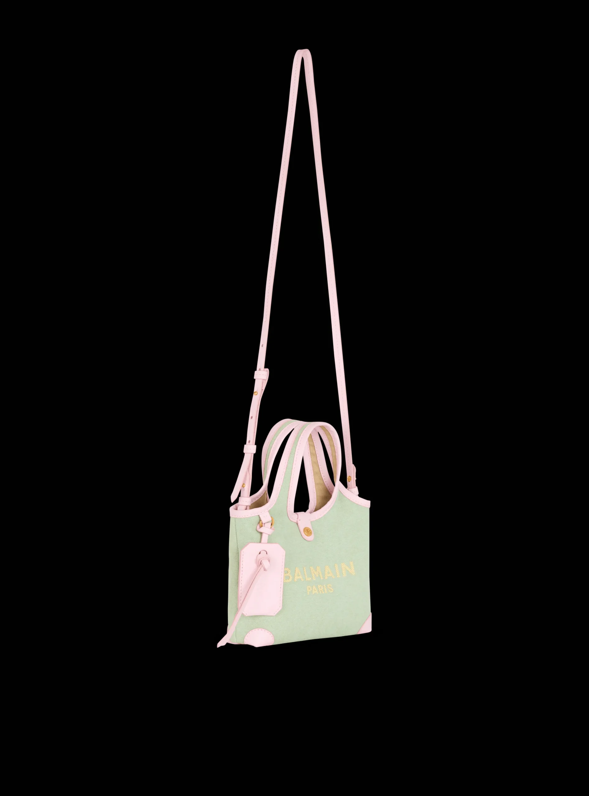 Mini Canvas And Leather B-Army Grocery Bag-Balmain Discount