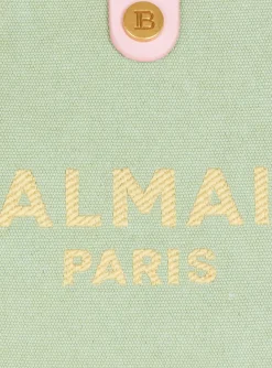 Mini Canvas And Leather B-Army Grocery Bag-Balmain Discount