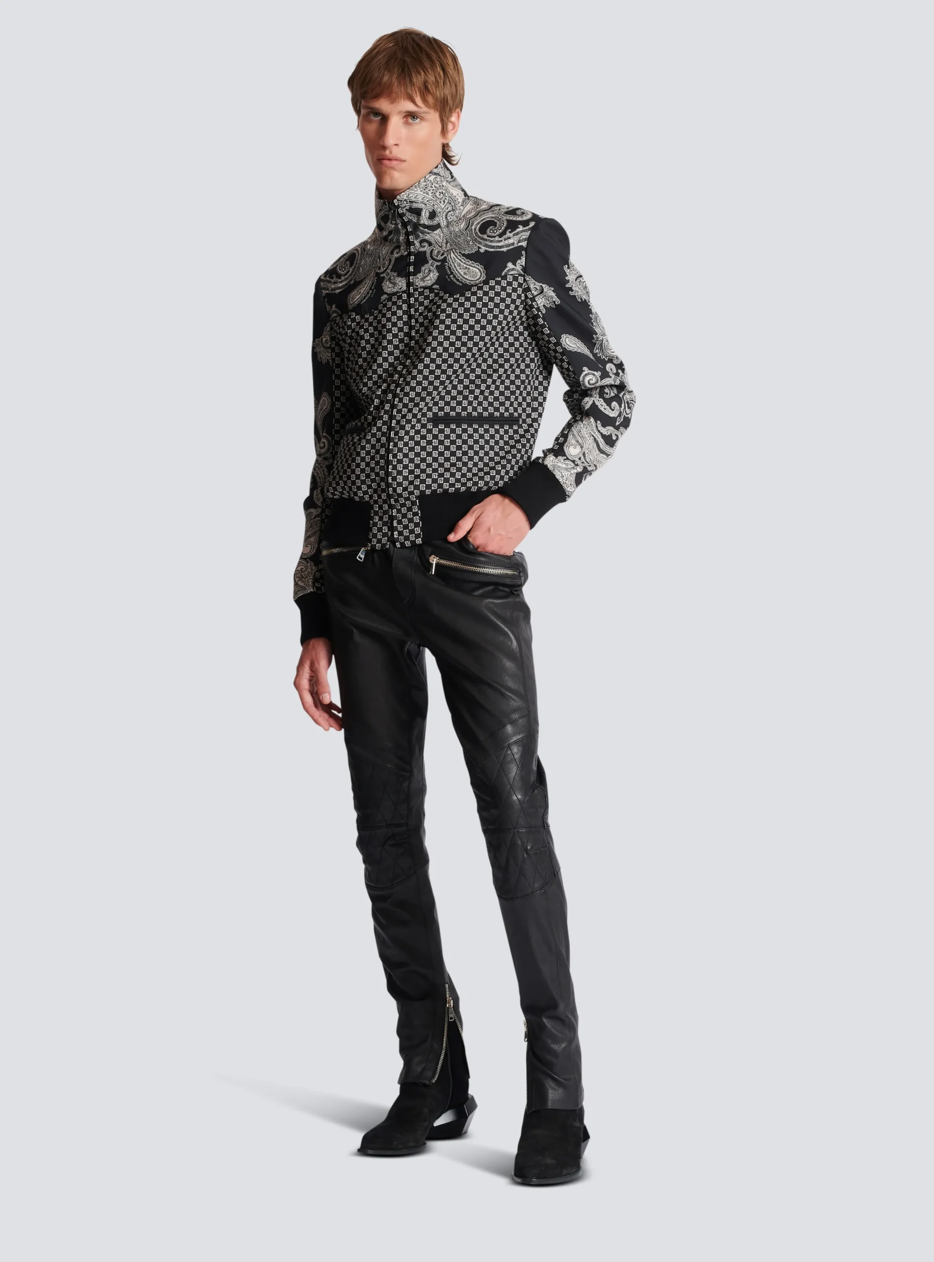 Mini Monogram And Paisley Bomber Jacket-Balmain Online