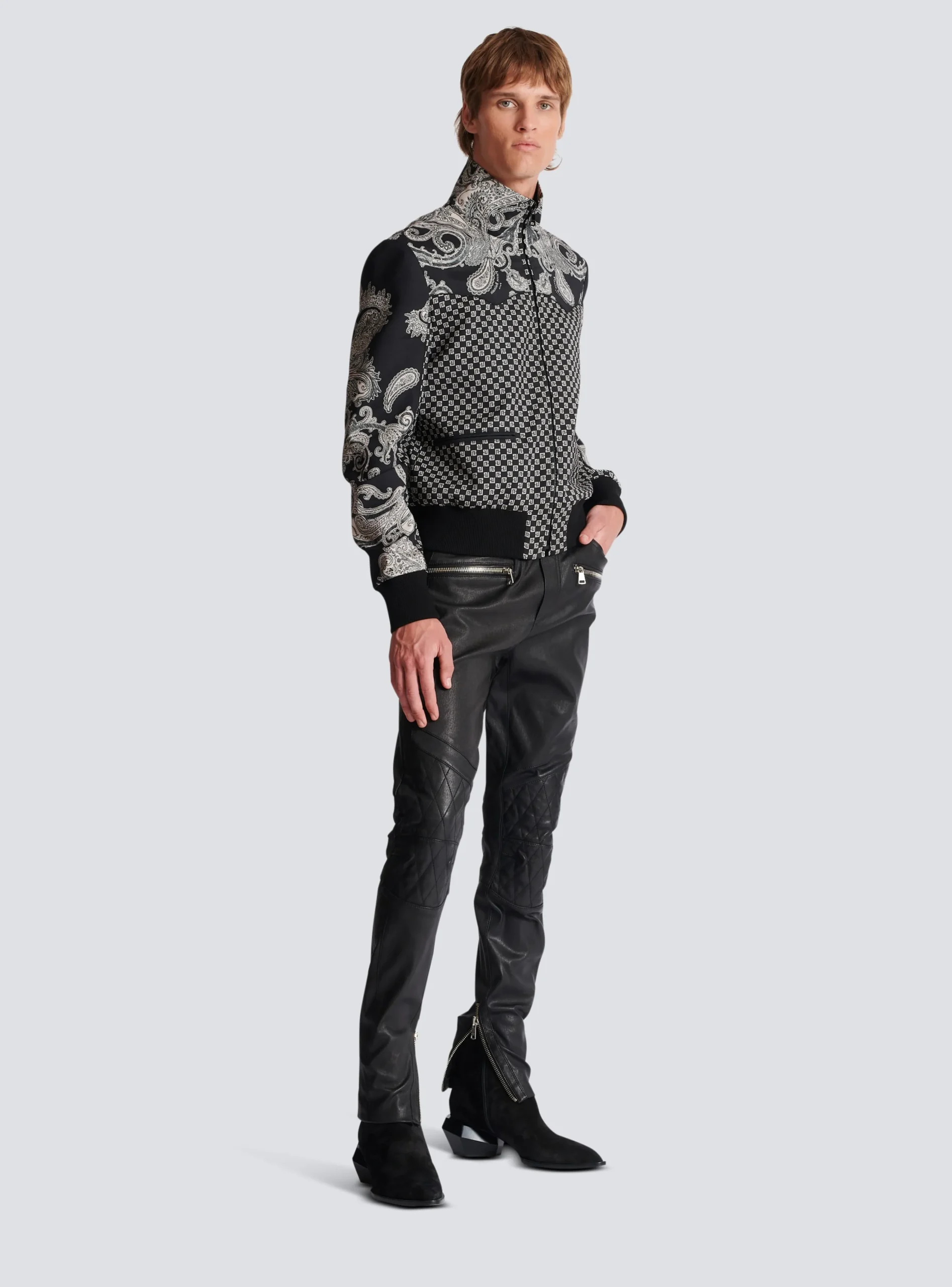 Mini Monogram And Paisley Bomber Jacket-Balmain Online