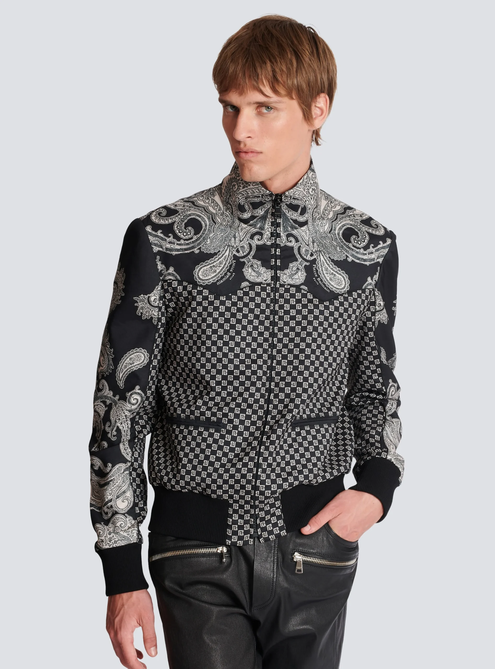 Mini Monogram And Paisley Bomber Jacket-Balmain Online