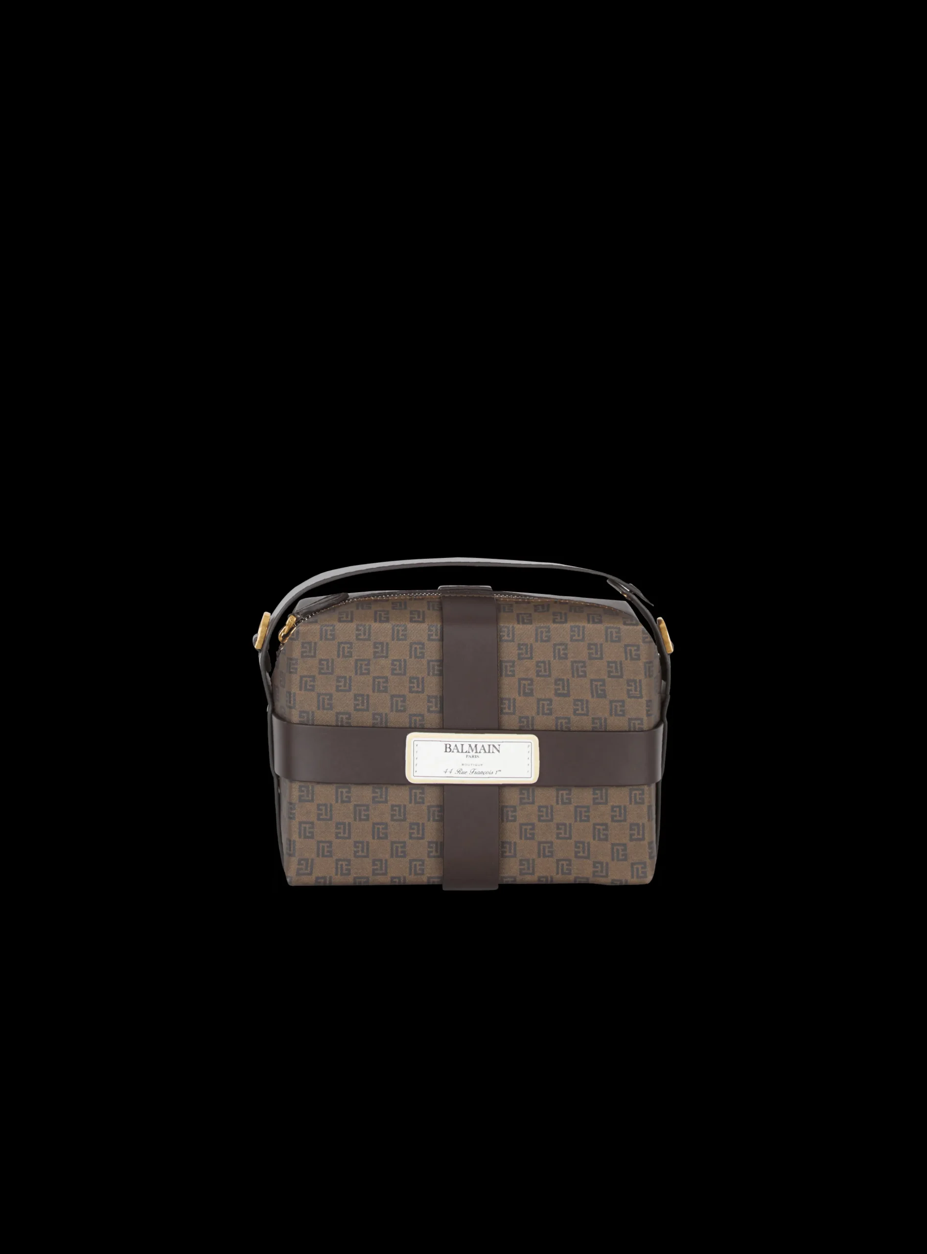 Mini Monogram Canvas And Leather Box Bag-Balmain Sale