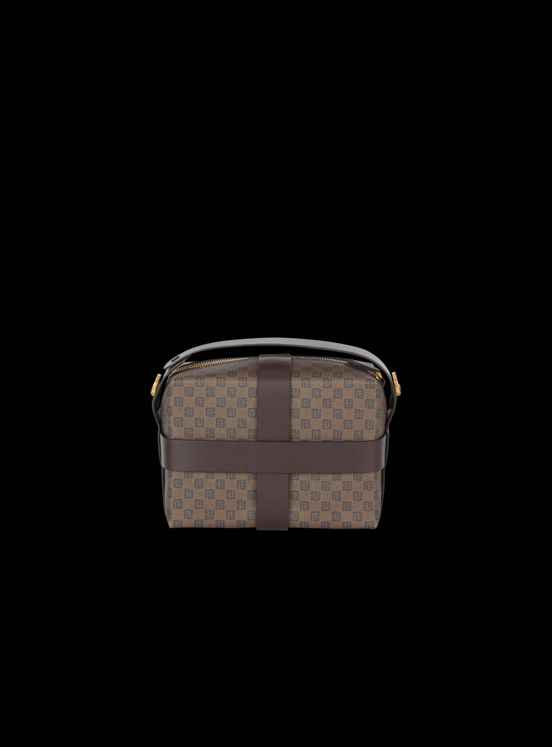 Mini Monogram Canvas And Leather Box Bag-Balmain Sale