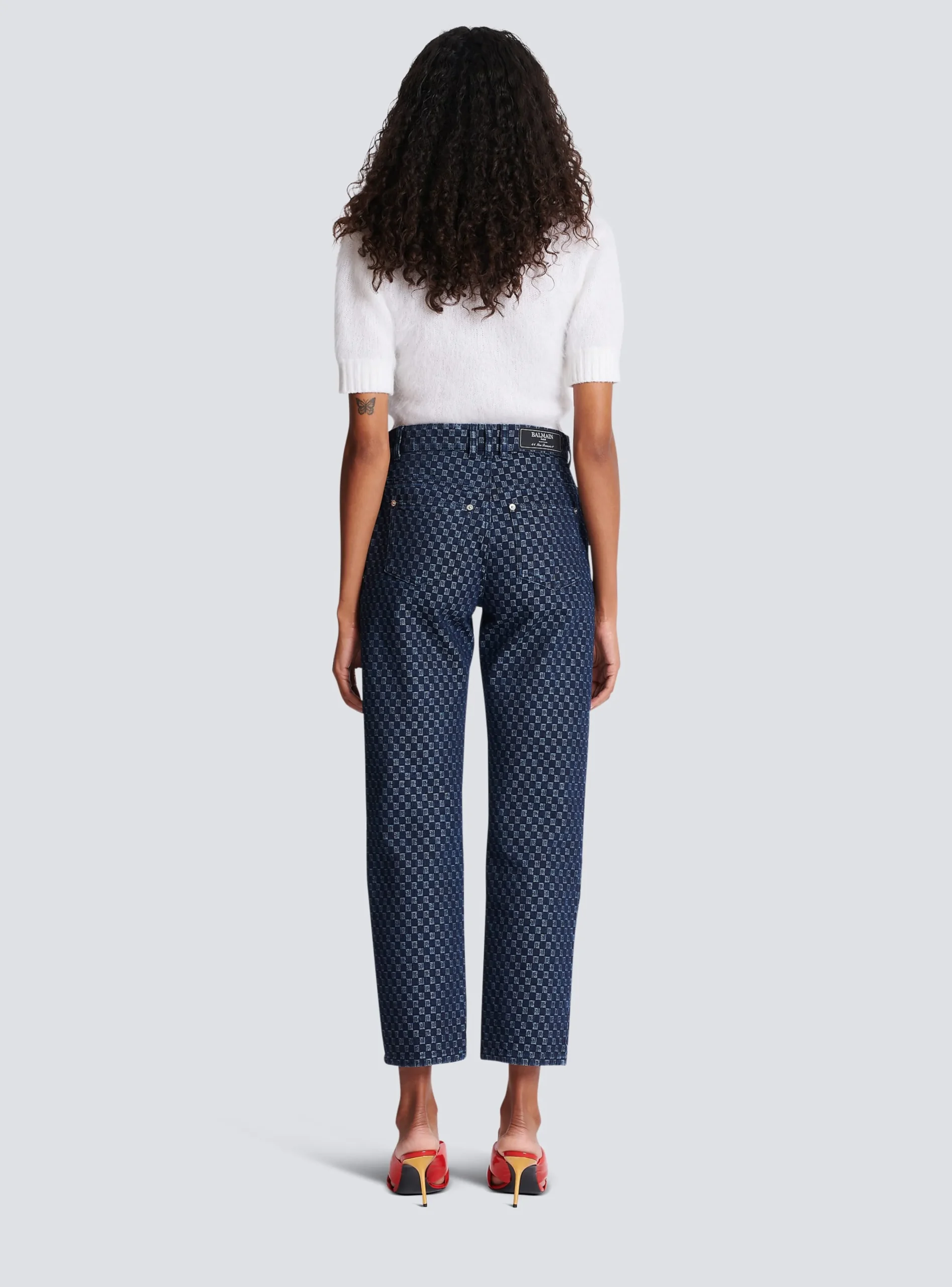 Mini Monogram Denim Jeans-Balmain Best