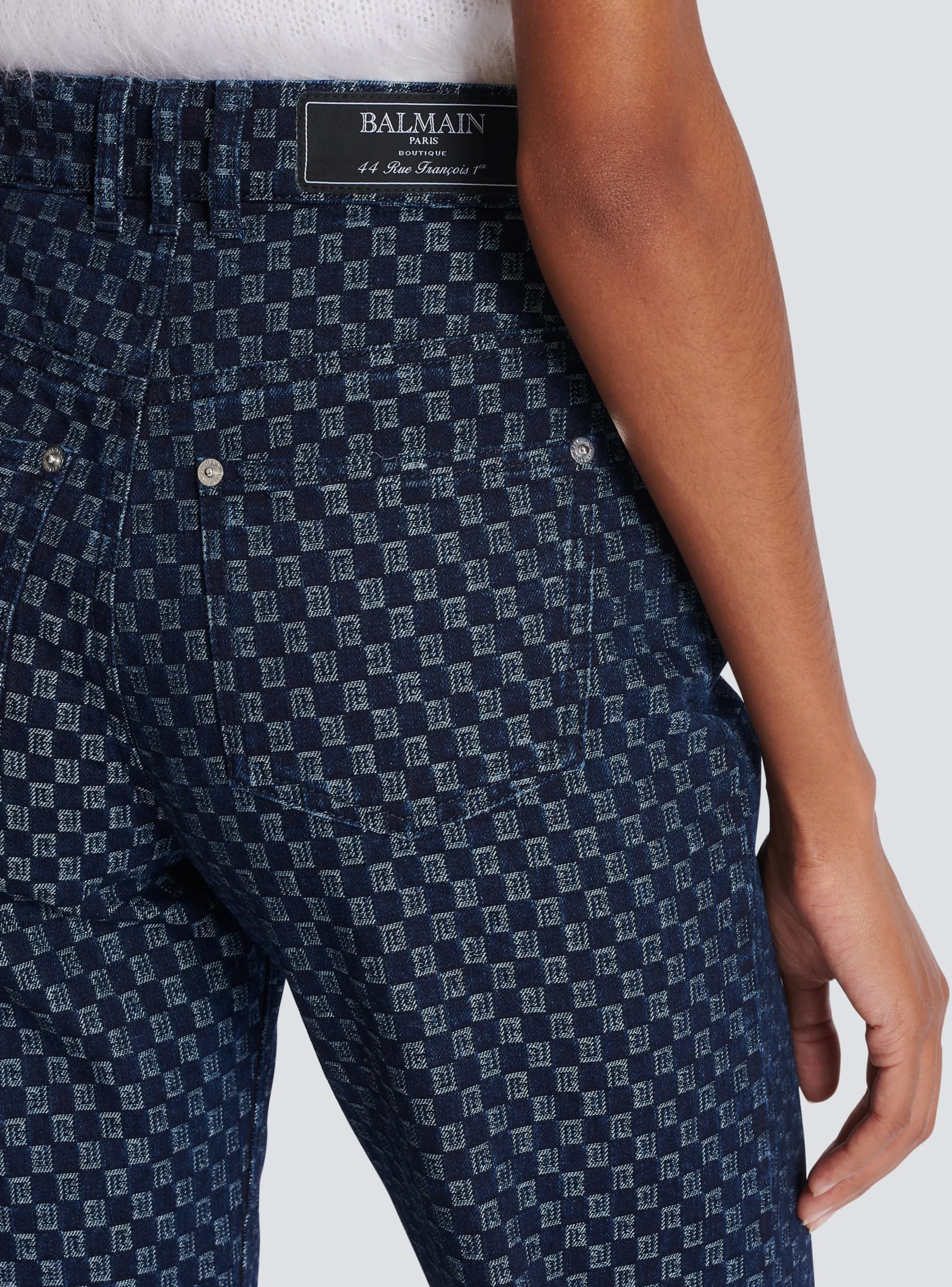 Mini Monogram Denim Jeans-Balmain Best