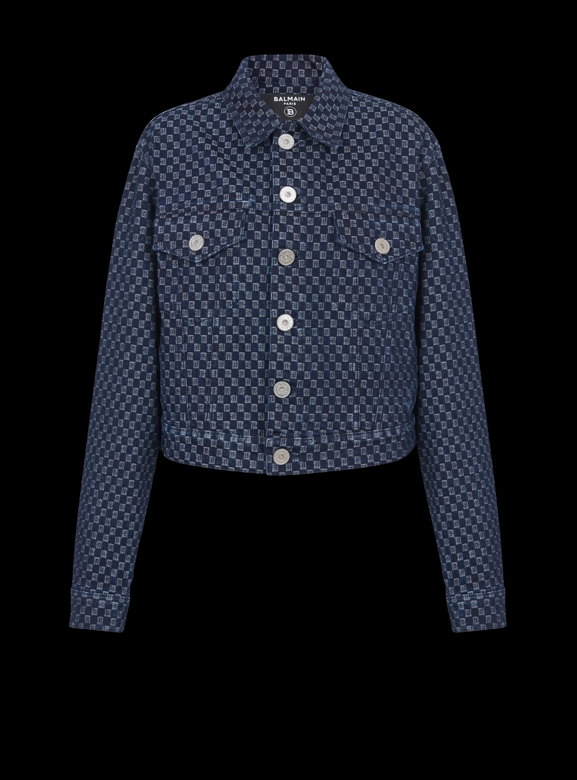 Mini Monogram Jacquard Denim Jacket-Balmain Cheap