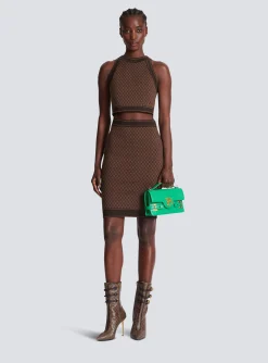 Mini Monogram Jacquard Skirt-Balmain Cheap