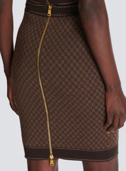 Mini Monogram Jacquard Skirt-Balmain Cheap