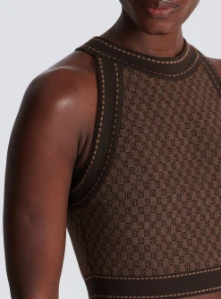 Mini Monogram Jacquard Top-Balmain New