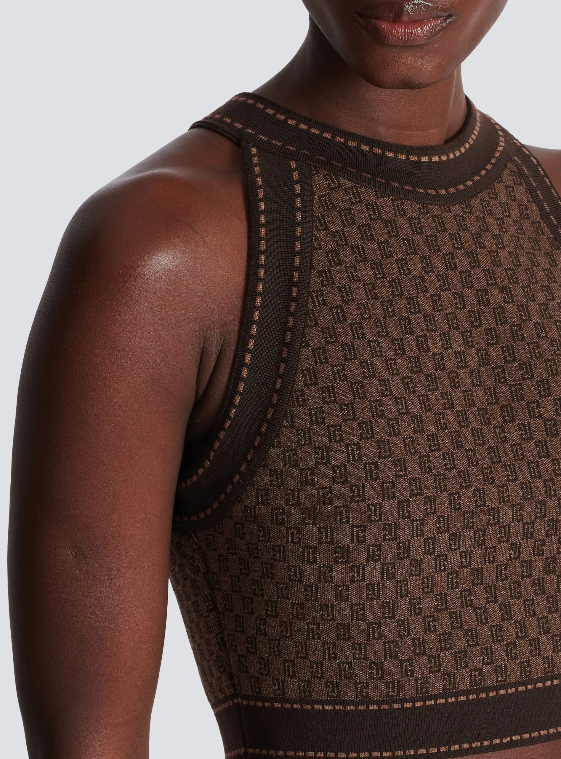 Mini Monogram Jacquard Top-Balmain New