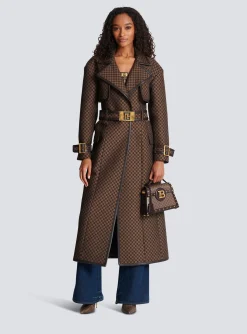 Mini Monogram Jacquard Trench Coat-Balmain Outlet